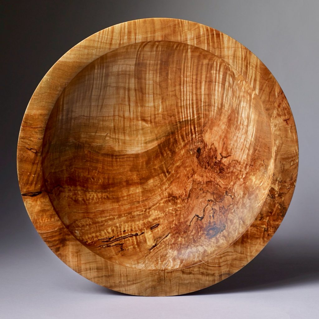 photo of highly figured wooden platter